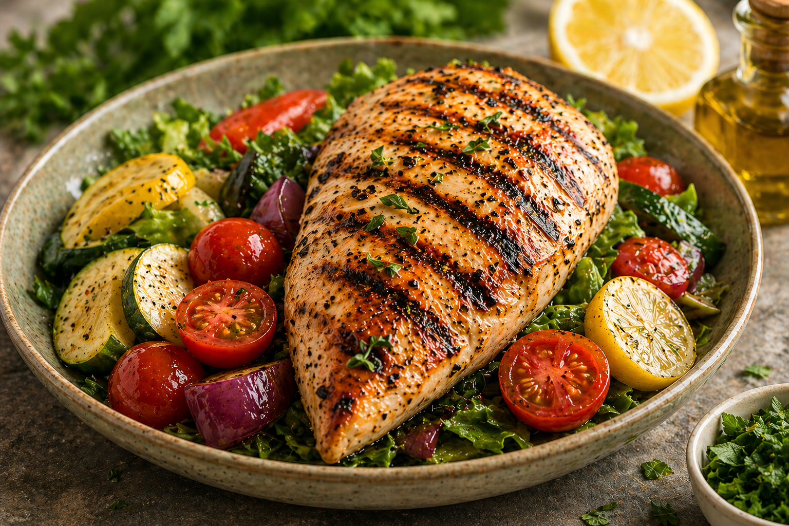 Prepared meal serving suggestion